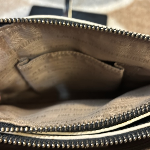 RALPH LAUREN Black with white Crossbody. long straps, multiple compartments - Picture 8 of 9